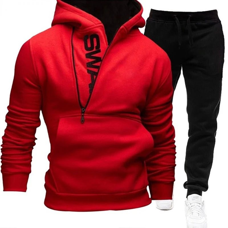 Mens Tracksuits Sweatshirt + Sweatpants Sportswear